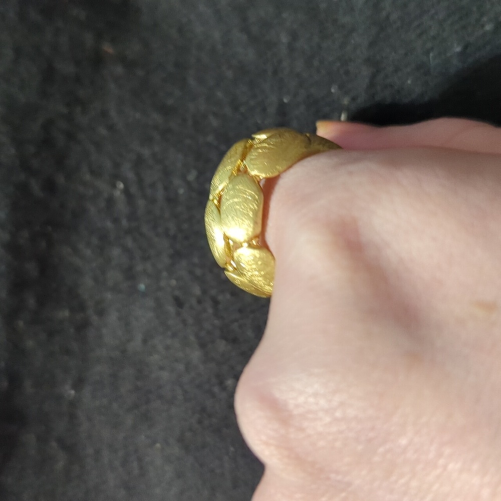 Solid Brass Domed Open Work Chunky Oversized Stat… - image 2